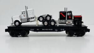 Menards Milwaukee Road Flat Car w/ Semi Trucks 279-0872 No Box